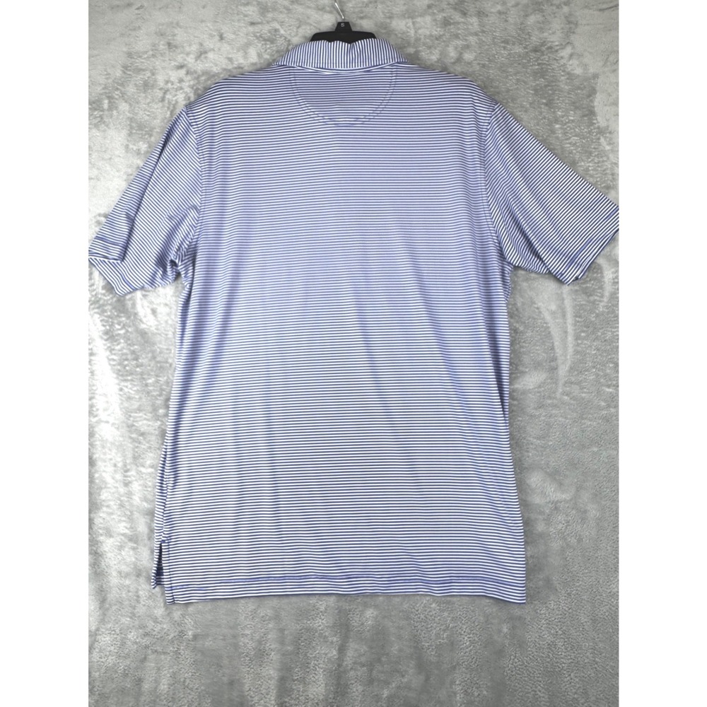 Bobby Jones Medium Polo Shirt Mens Blue Excellent Striped Performance S/S Golf - Picture 3 of 7